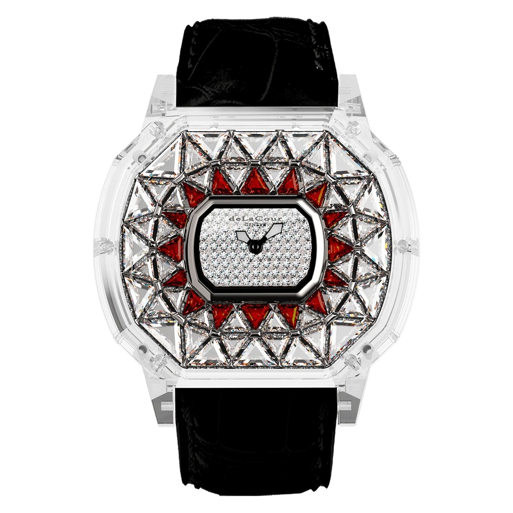 Reflect Tetra White & Red Sapphire Watch