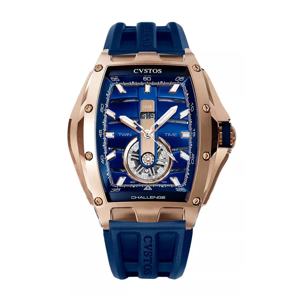 Twin-Time Rose Gold Blue Dial - 41mm