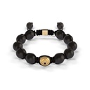 Shamballa Jewels Yellow Gold Diamond 10mm Braided Bead Bracelet
