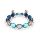 Shamballa Jewels Rose Gold Diamond Sapphire & Turquoise 10mm Braided Bead Bracelet