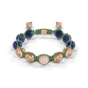 Shamballa Jewels Rose Gold Diamond & Sapphire 10mm Braided Bead Bracelet