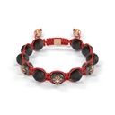 Shamballa Jewels Rose & Black Gold Diamond 10mm Braided Bead Bracelet