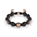 Shamballa Jewels Rose & Black Gold Diamond 10mm Braided Bead Bracelet