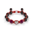 Shamballa Jewels White Gold Diamond & Ruby 10mm Braided Bead Bracelet