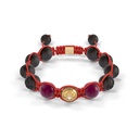 Shamballa Jewels Yellow Gold Diamond & Ruby 10mm Braided Bead Bracelet