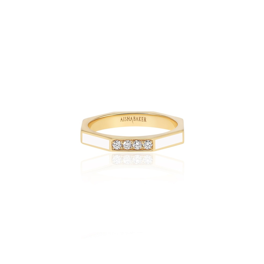 Fingers Crossed White Ring