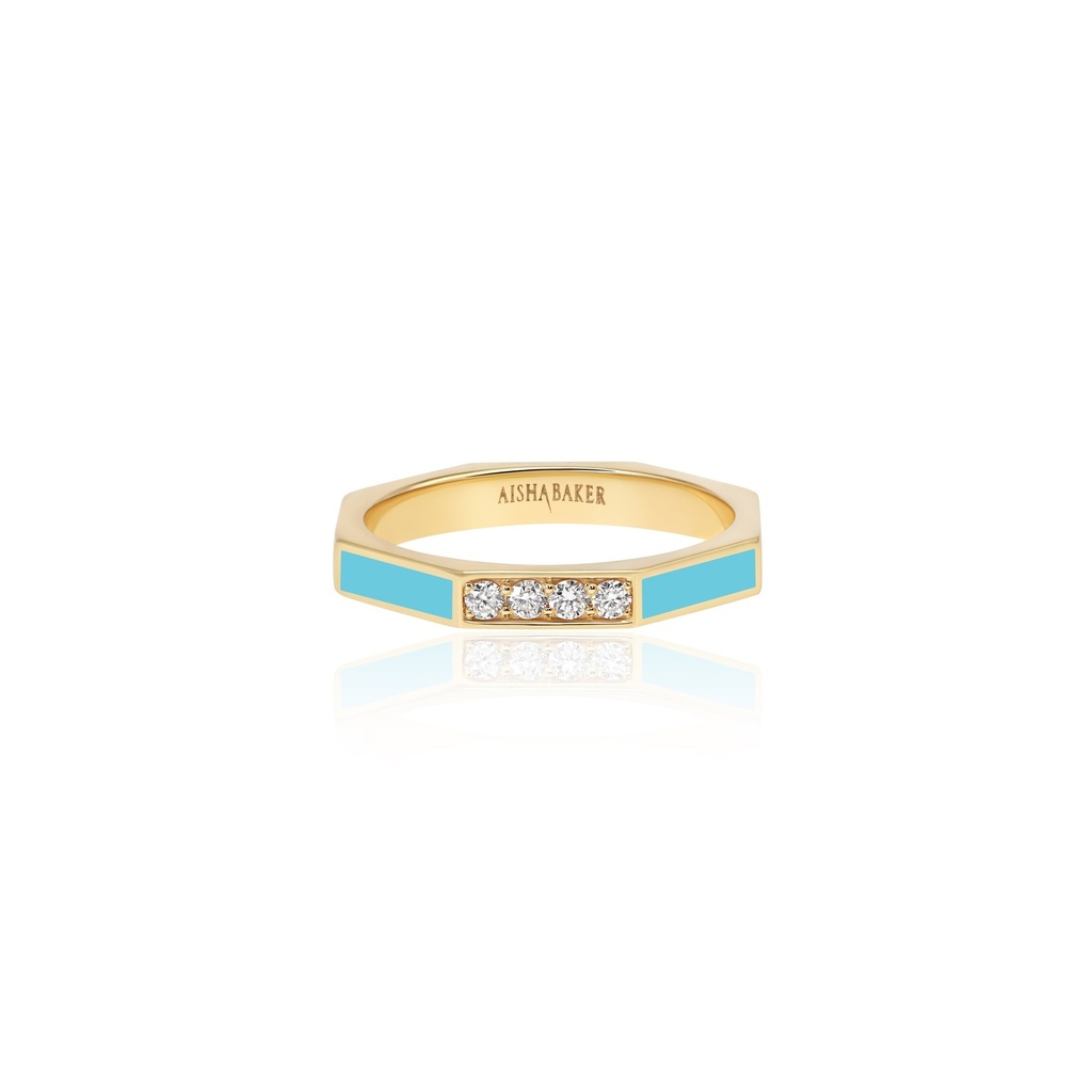 Fingers Crossed Light Blue Ring