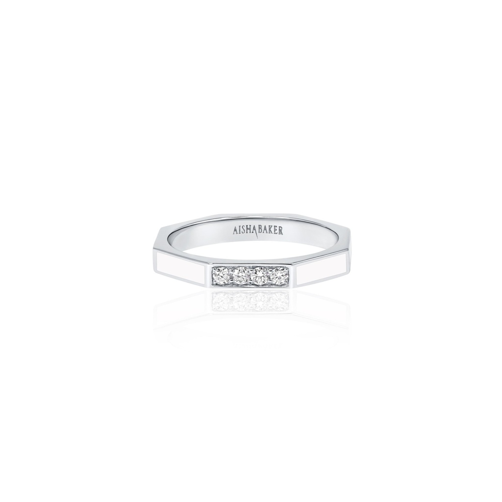 Fingers Crossed White White Gold Ring