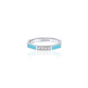 Fingers Crossed Light Blue White Gold Ring