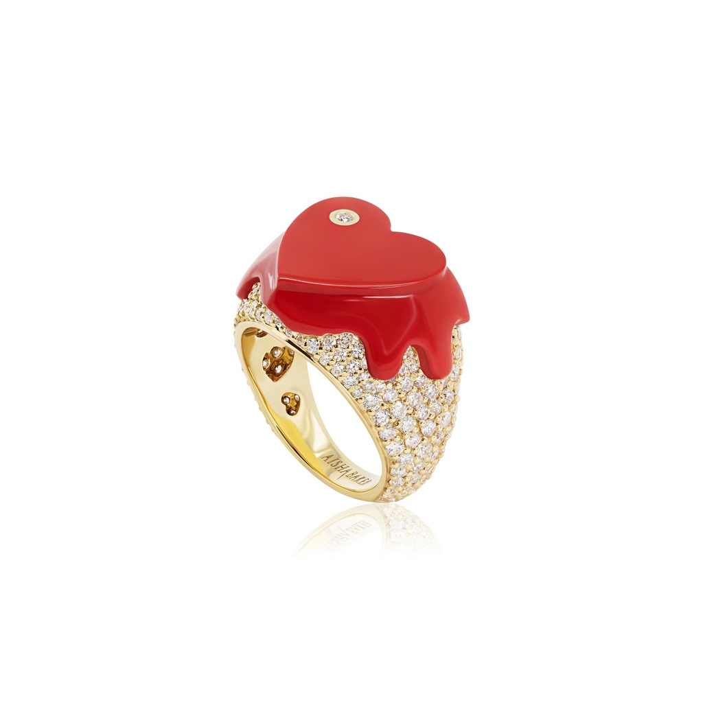 Sweet Love Diamond Red Pinky Ring
