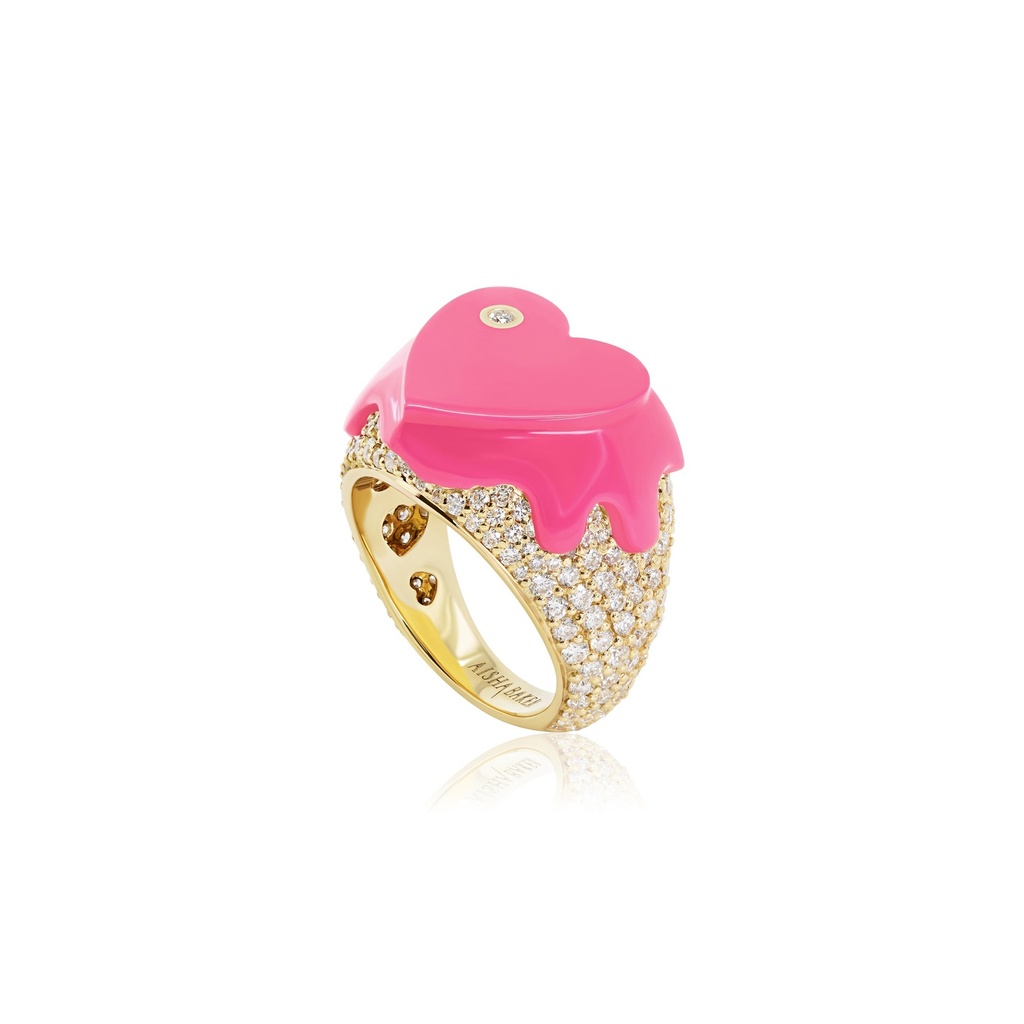 Sweet Love Diamond Pink Pinky Ring