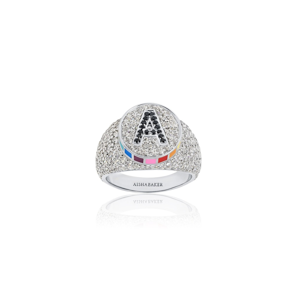 Signet Dreams Diamond White Gold Pinky Ring