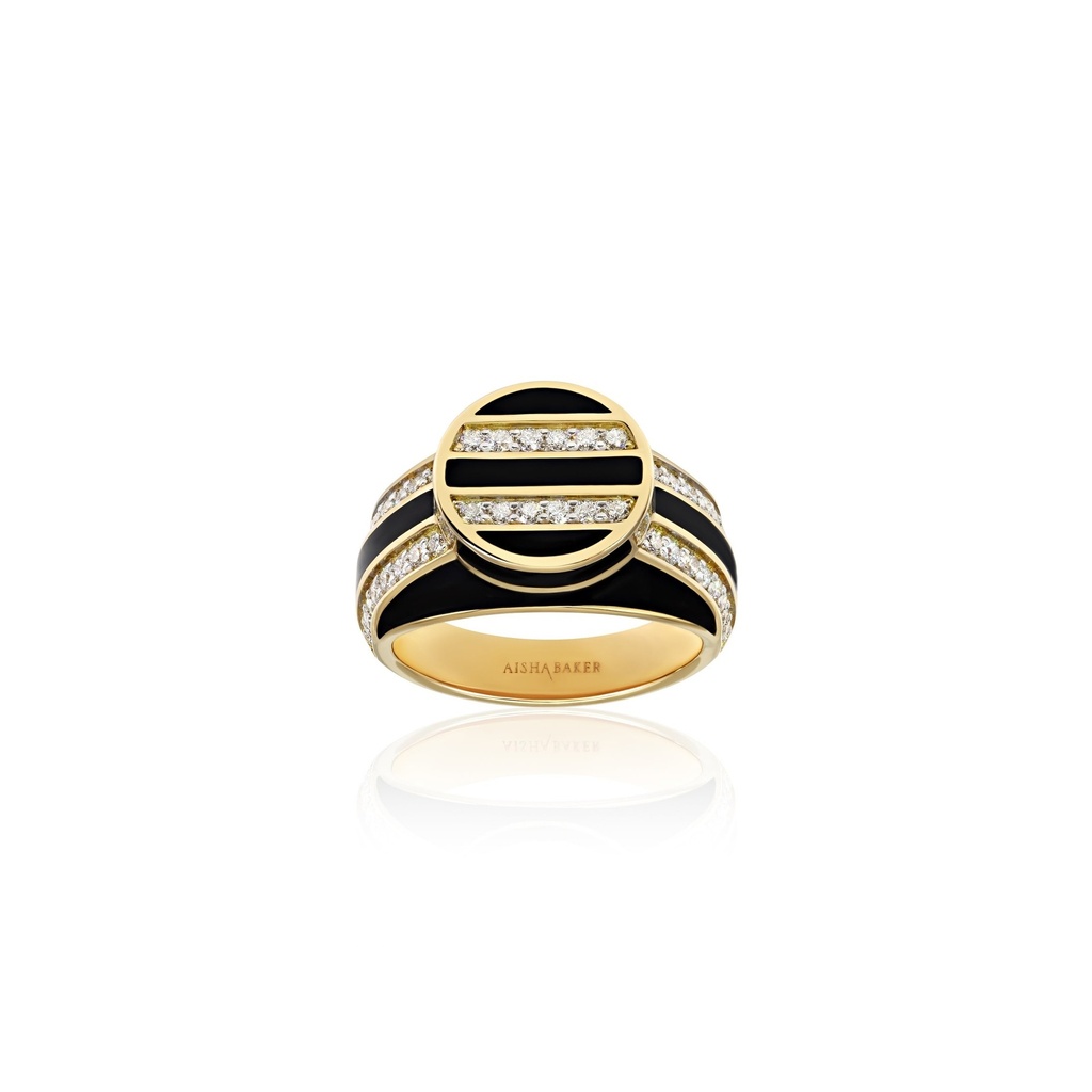 Signet Dreams Deco Yellow Gold Pinky Ring