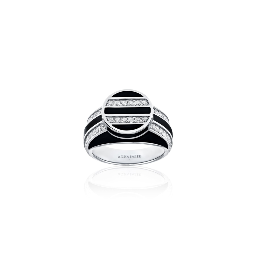 Signet Dreams Deco White Gold Pinky Ring