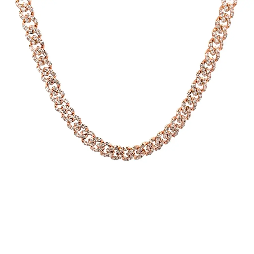 5mm Pave Diamond Cuban Necklace