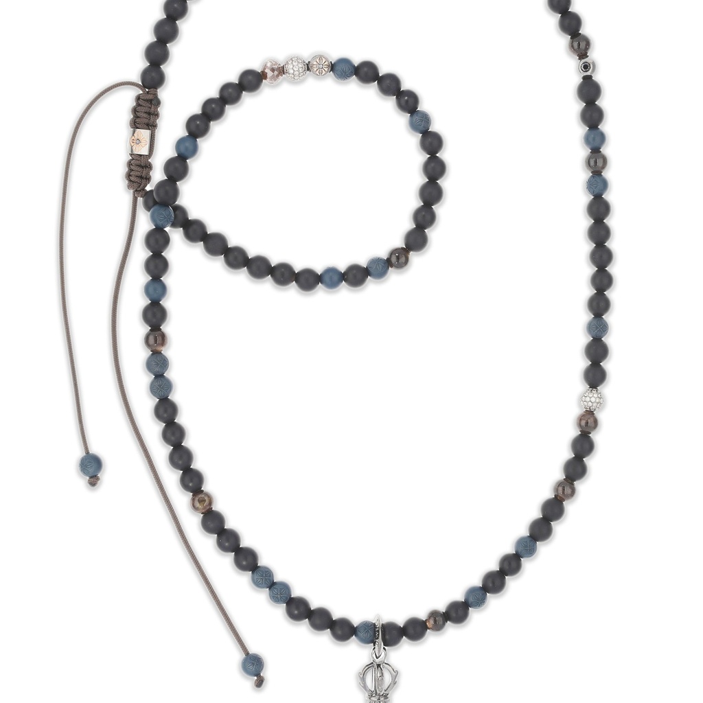Autumn/Winter Shamballa Necklace with Laughing Skull Phurpa Pendant