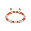 Shamballa Jewels White Gold Diamond & Carnelian 6mm Non-Braided Bead Bracelet