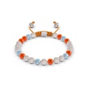 Shamballa Jewels White Gold Diamond Carnelian & Aquamarine 6mm Non-Braided Bead Bracelet