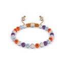 Shamballa Jewels White Gold Diamond Amethyst Carnelian & Aquamarine 6mm Non-Braided Bead Bracelet