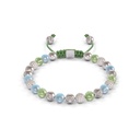 Shamballa Jewels White Gold Diamond Sapphire & Aquamarine 6mm Non-Braided Bead Bracelet