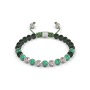 Shamballa Jewels White Gold Diamond Emerald & Ceramic 6mm Non-Braided Bead Bracelet