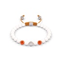 Shamballa Jewels White Gold Diamond Carnelian & Ceramic 6mm Non-Braided Bead Bracelet