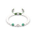 Shamballa Jewels White Gold Diamond Emerald & Ceramic 6mm Non-Braided Bead Bracelet