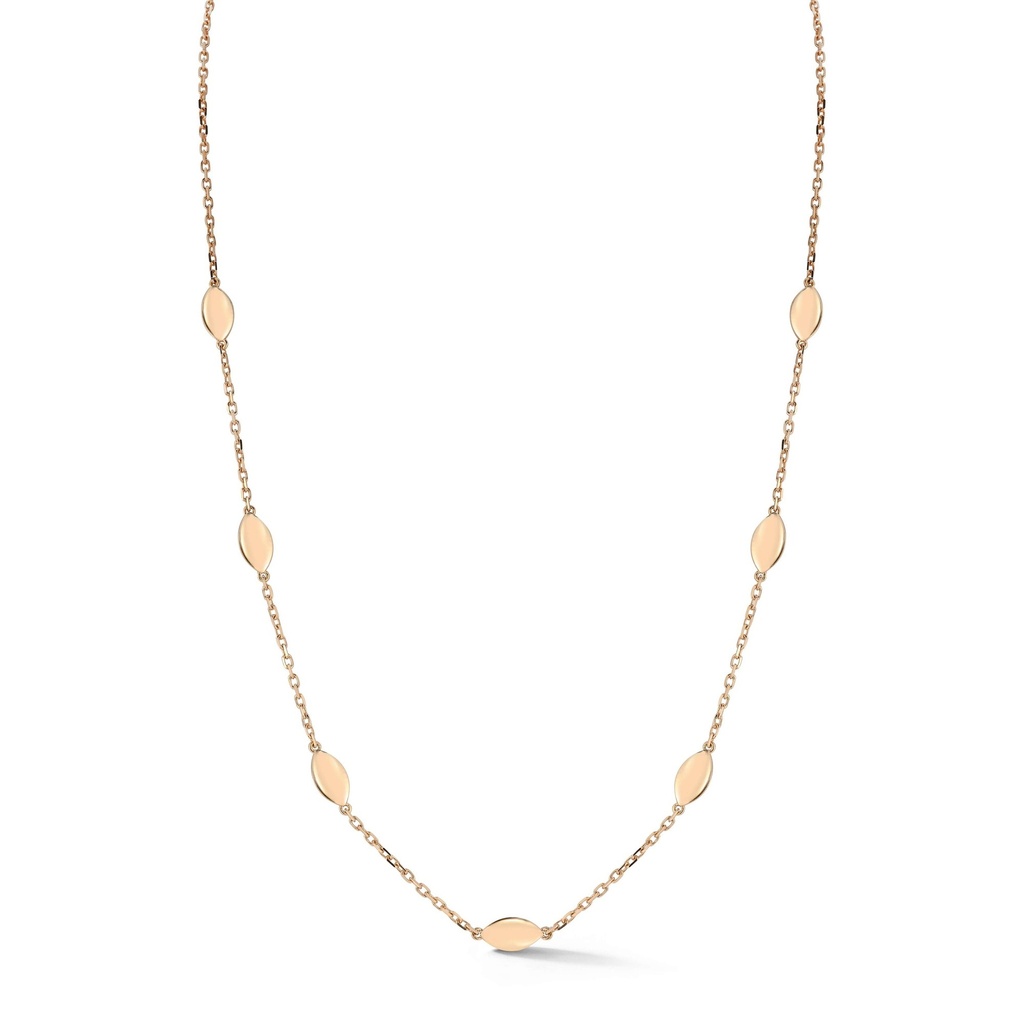 Rose Gold Navette Chain Necklace