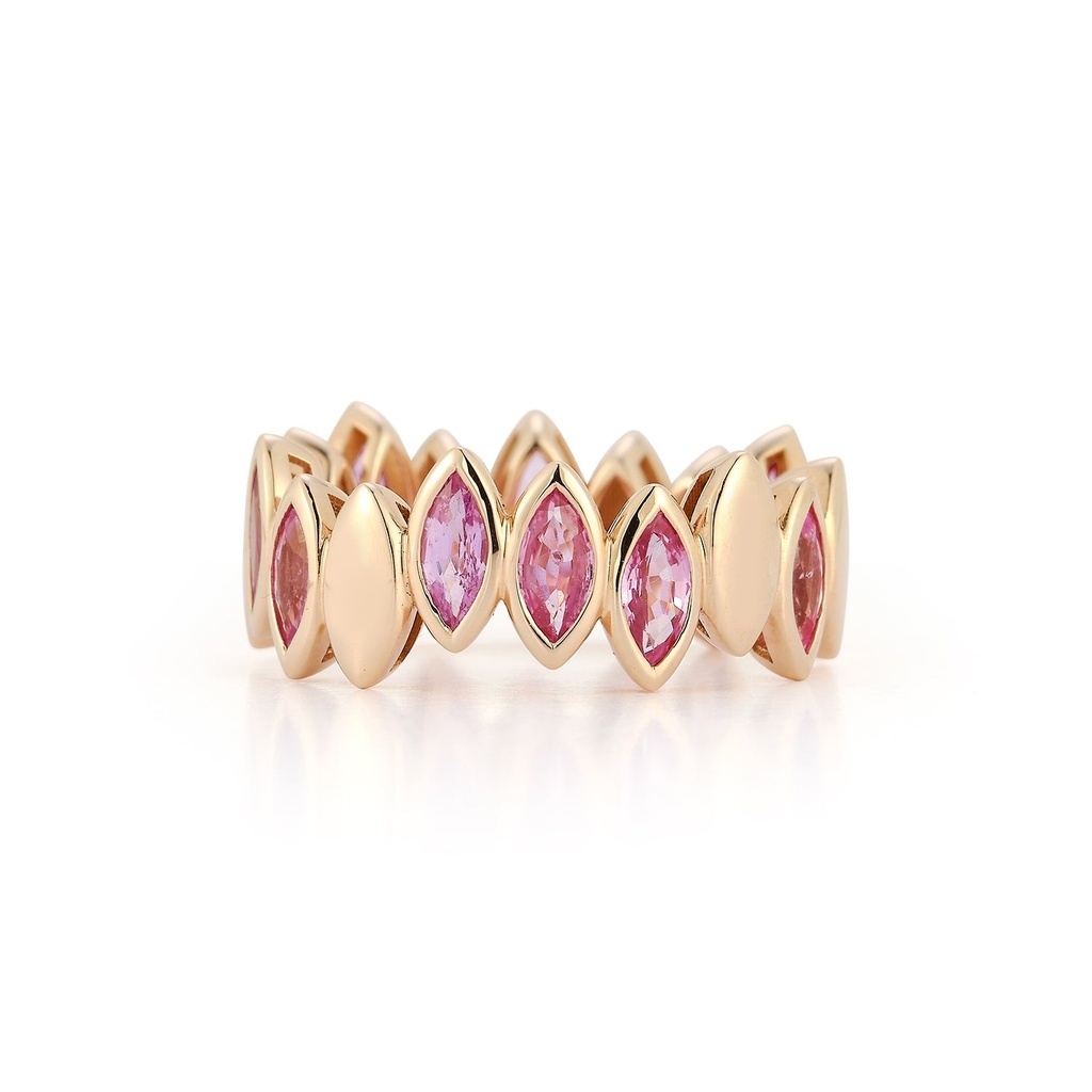 Rose Gold Navette Ring Ruby