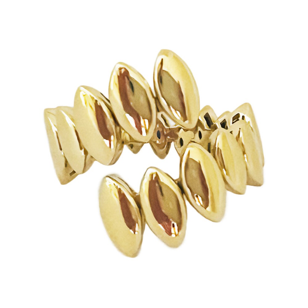 Yellow Gold Navette Snake Ring