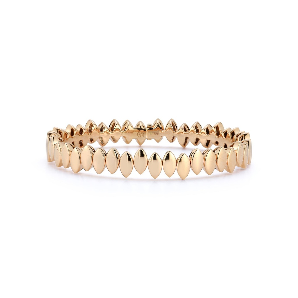 Rose Gold Flexible Plain Gold Navette Bangle