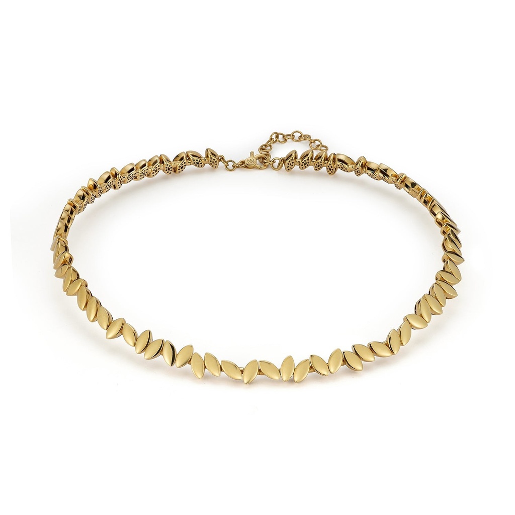 Yellow Gold Navette Choker Necklace