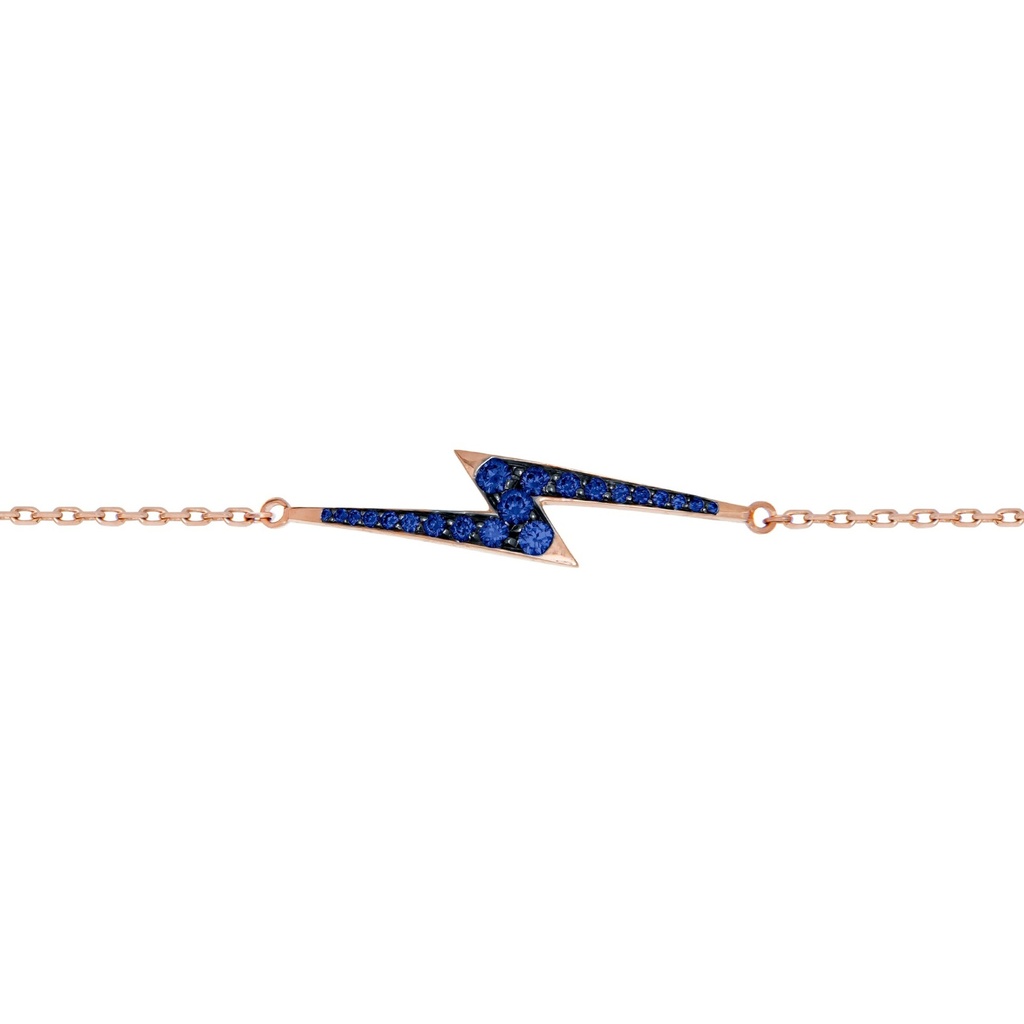 Rose Gold Flash of Light Bracelet Blue Sapphire