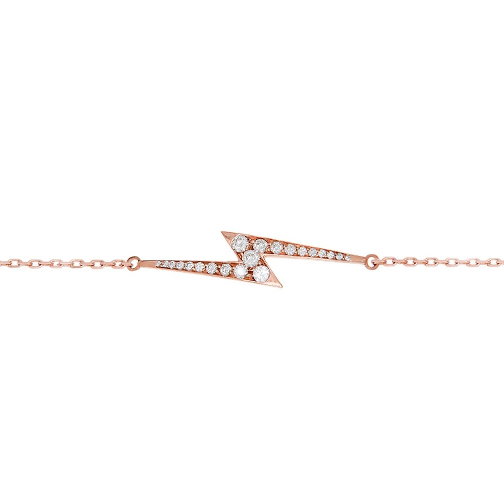 Rose Gold Flash of Light Bracelet White Diamond