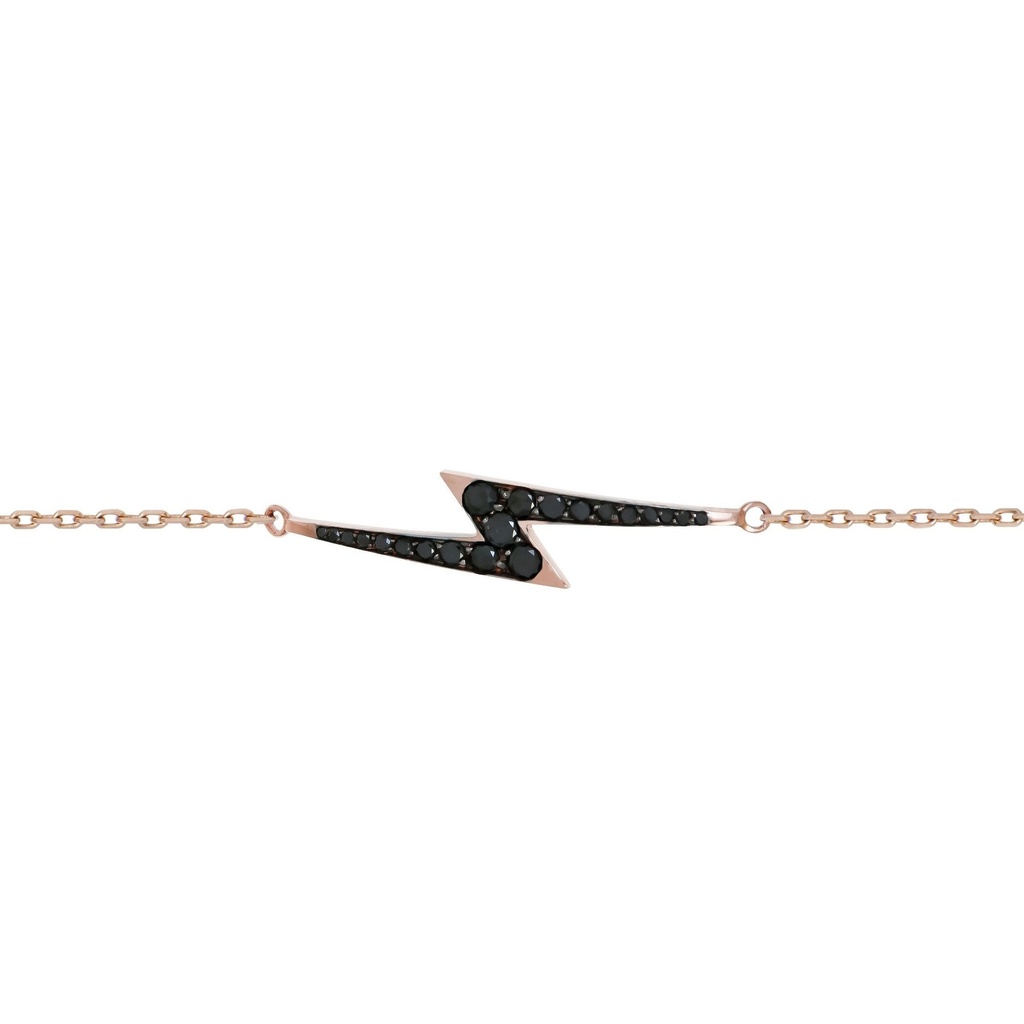 Rose Gold Flash of Light Bracelet Black Diamond