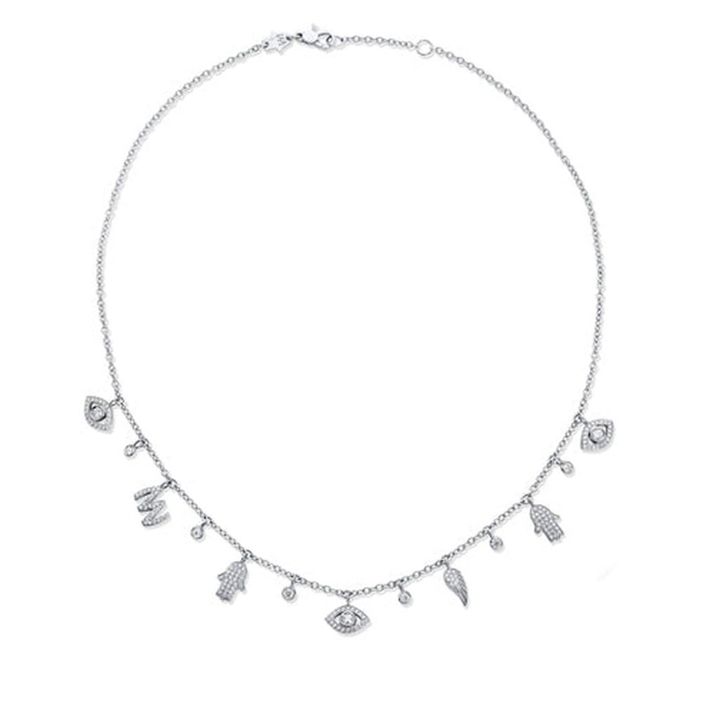 White Gold Multi Charms necklace White Diamond