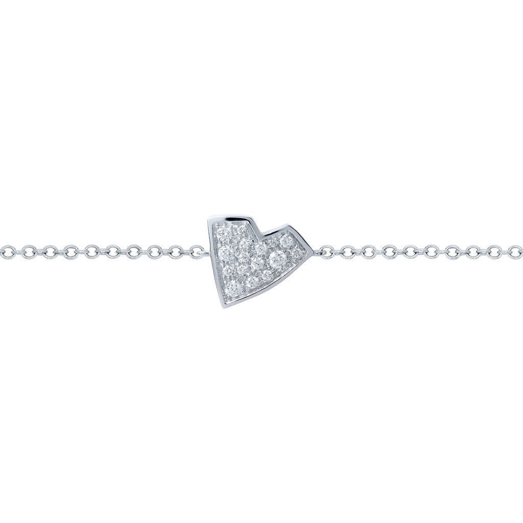 White Gold Heart Bracelet White Diamond
