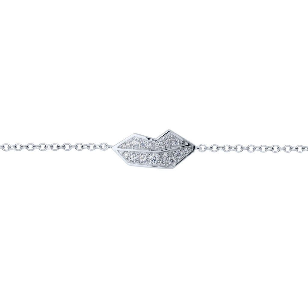 White Gold Lips Bracelet White Diamond