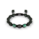 Shamballa Jewels Black Gold Diamond & Emerald 8mm Braided Bead Bracelet
