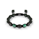 Shamballa Jewels Black Gold Diamond & Emerald 8mm Braided Bead Bracelet