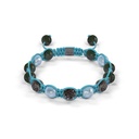 Shamballa Jewels Black Gold Diamond & Aquamarine 8mm Braided Bead Bracelet