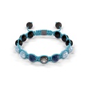Shamballa Jewels Black Gold Diamond Sapphire & Aquamarine 8mm Braided Bead Bracelet