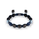 Shamballa Jewels Black Gold Diamond Sapphire & Aquamarine 8mm Braided Bead Bracelet