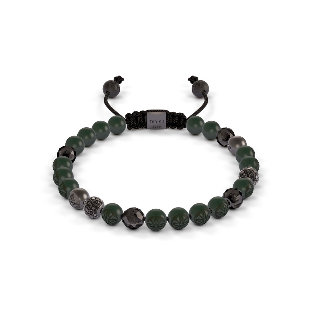 Shamballa Jewels Black Gold Diamond 6mm Non-Braided Bead Bracelet