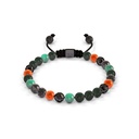 Shamballa Jewels Black Gold Diamond Emerald & Carnelian 6mm Non-Braided Bead Bracelet