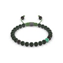 Shamballa Jewels Black Gold Diamond & Emerald 6mm Non-Braided Bead Bracelet