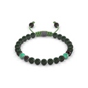 Shamballa Jewels Black Gold Diamond & Emerald 6mm Non-Braided Bead Bracelet