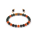Shamballa Jewels Black Gold Diamond & Carnelian 6mm Non-Braided Bead Bracelet
