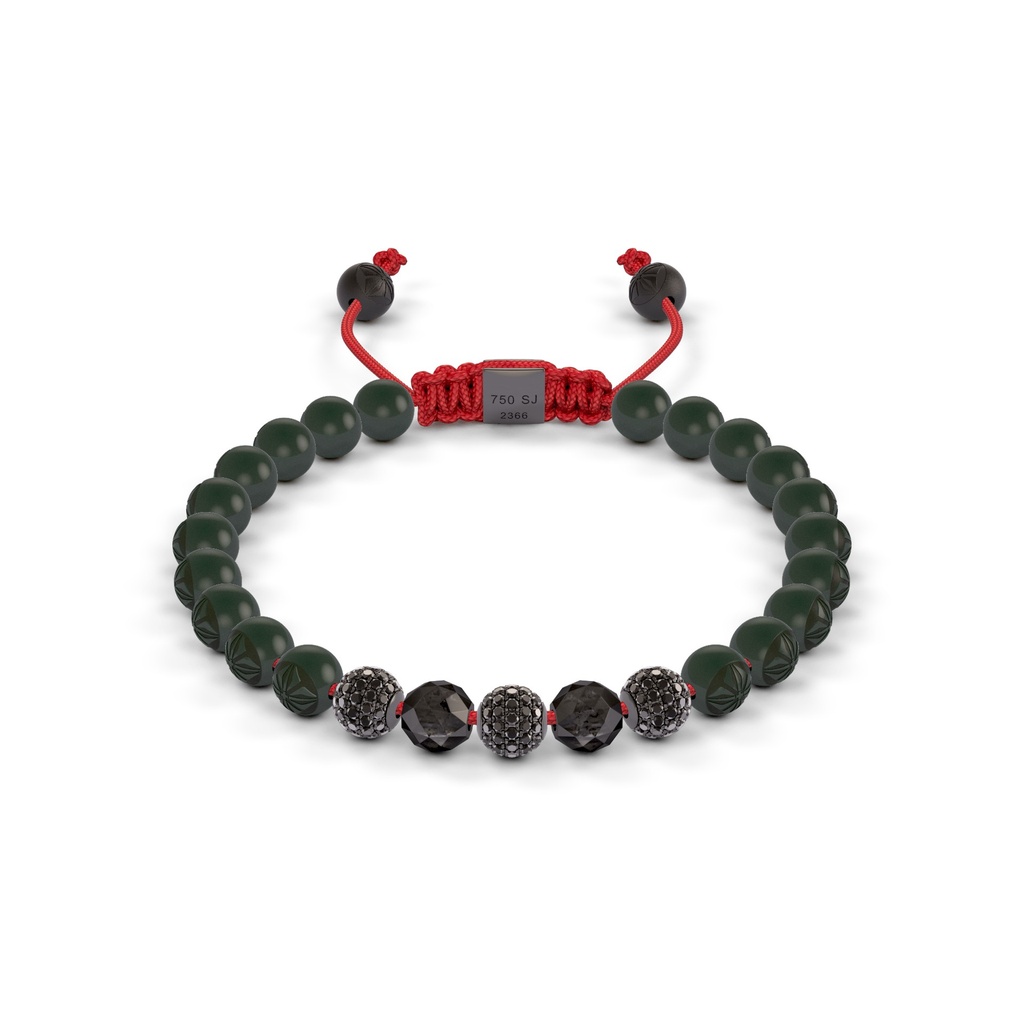 Shamballa Jewels Black Gold Diamond 6mm Non-Braided Bead Bracelet