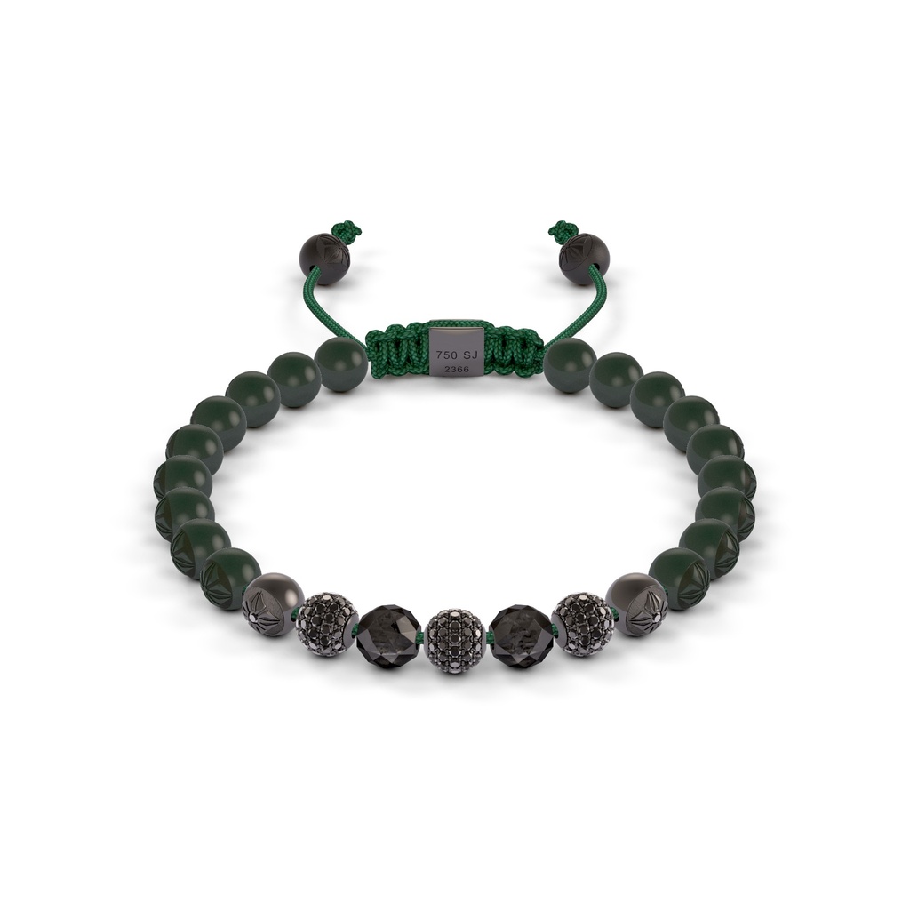 Shamballa Jewels Black Gold Diamond 6mm Non-Braided Bead Bracelet